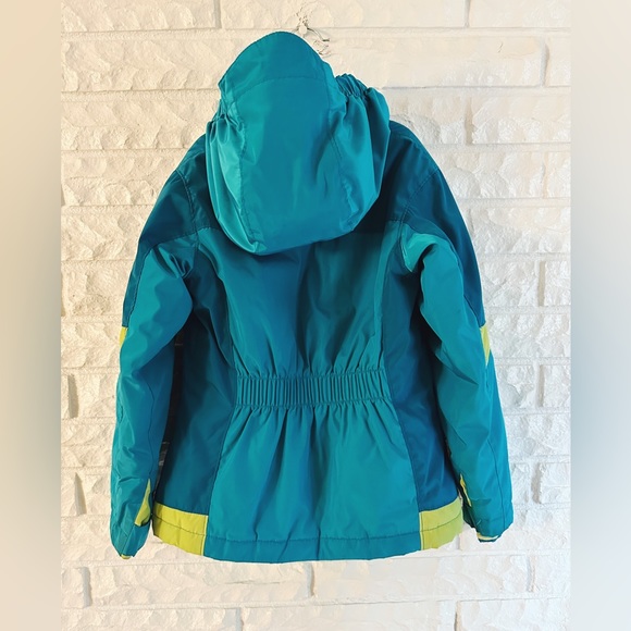 Lands End Teal and Neon Winter Hooded Jacket - Picture 7 of 7
